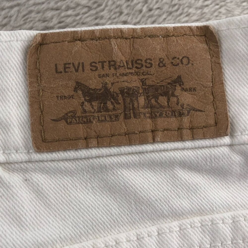 Vintage Levi's Women's 515 Jeans Size 12 White Denim Cotton Wide Leg Classic Cas - Picture 13 of 15